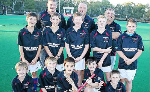 The Warwick under-13 hockey team (front, from left) Isaac Johnson, Simon Rolfe, Matt Eastwell, Jacob Reid, Joshua Jensen, (middle) Jordan Eastwell, Tom Mikkelsen, Ryan Collins, Andrew Clarke, Brad Phillips, (back) assistant manager Jamie Reid, coach Phil Rolfe and manager Greg Johnson. The Warwick under-13 hockey team (front, from left) Isaac Johnson, Simon Rolfe, Matt Eastwell, Jacob Reid, Joshua Jensen, (middle) Jordan Eastwell, Tom Mikkelsen, Ryan Collins, Andrew Clarke, Brad Phillips, (back) assistant manager Jamie Reid, coach Phil Rolfe and manager Greg Johnson.